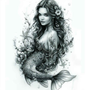 mermaid-mystery-tattoo-neotraditional-refined-color-palette-for-upper-back – tattoo design ideas free ai generated – Gallery: mermaids-inkby-ai