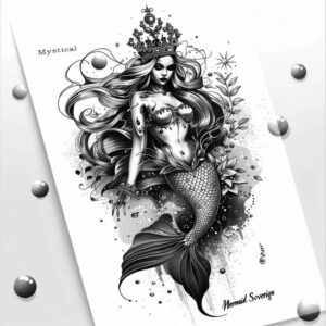 mermaid-delicate-tattoo-neotraditional-rich-shading-for-upper-shoulder – tattoo design ideas free ai generated – Gallery: mermaids-inkby-ai
