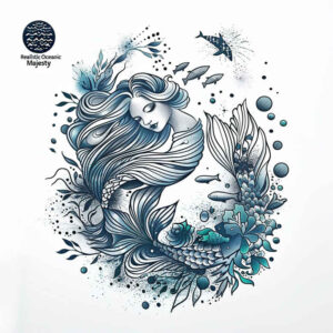 mermaid-spiritual-tattoo-neotraditional-soft-shadows-for-neck – tattoo design ideas free ai generated – Gallery: mermaids-inkby-ai