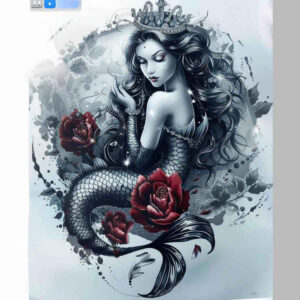 mystical-mermaid-realism-crisp-detail-for-back – tattoo design ideas free ai generated – Gallery: mermaids-inkby-ai