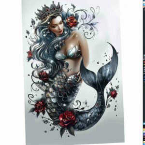 mermaid-geometric-tattoo-realism-blended-gradients-for-side-torso – tattoo design ideas free ai generated – Gallery: mermaids-inkby-ai