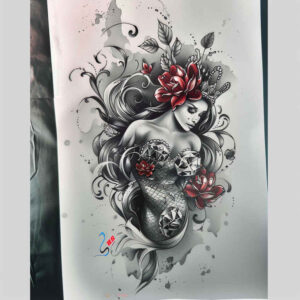 mermaid-mystery-tattoo-realism-high-contrast-for-shoulder-blade – tattoo design ideas free ai generated – Gallery: mermaids-inkby-ai