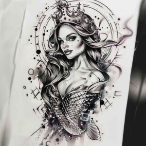 mermaids tattoo design ideas Realism portrait realism alluring for knee