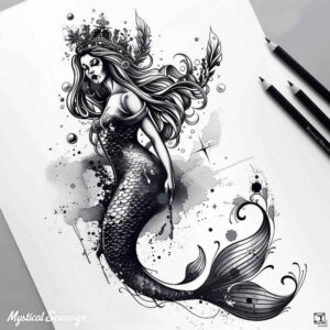 mermaids tattoo design ideas Surrealism enigmatic visuals aquatic symbol of perseverance