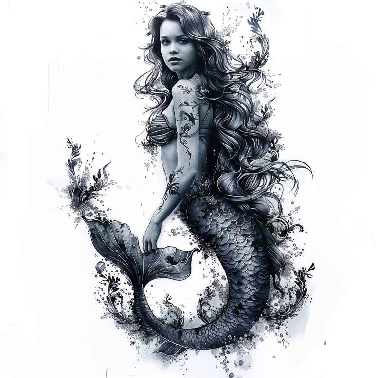 mermaids tattoo design ideas detailed linework artistic shows perseverance