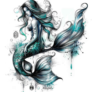 mermaids tattoo design ideas realistic contrast elegant for ankle