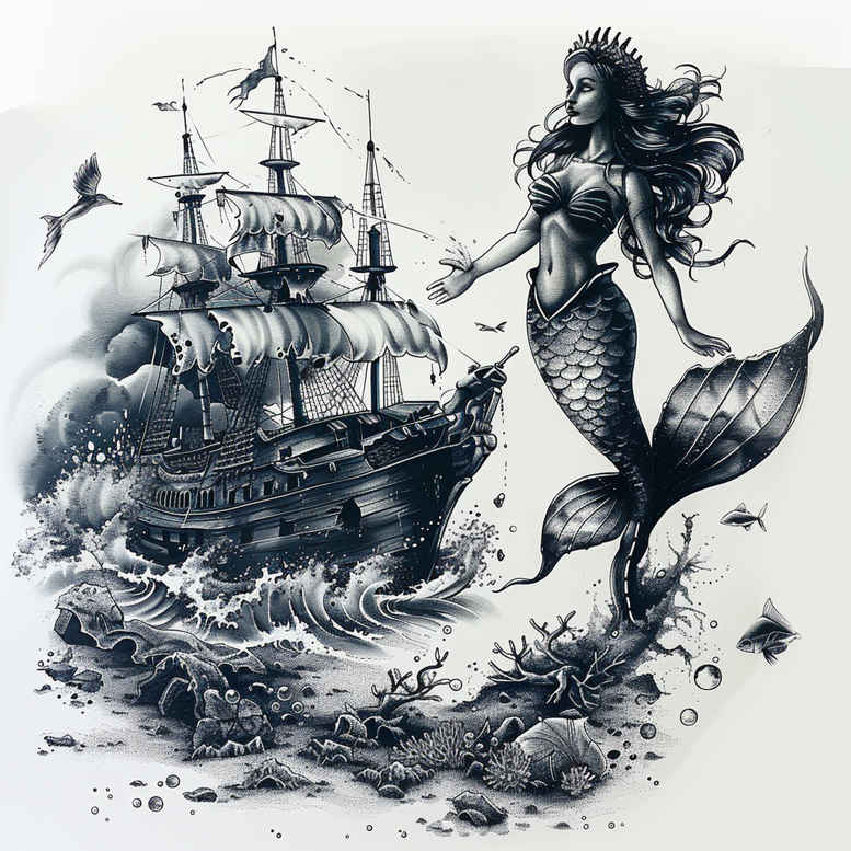 mermaids tattoo design ideas light play enchanting for elbow