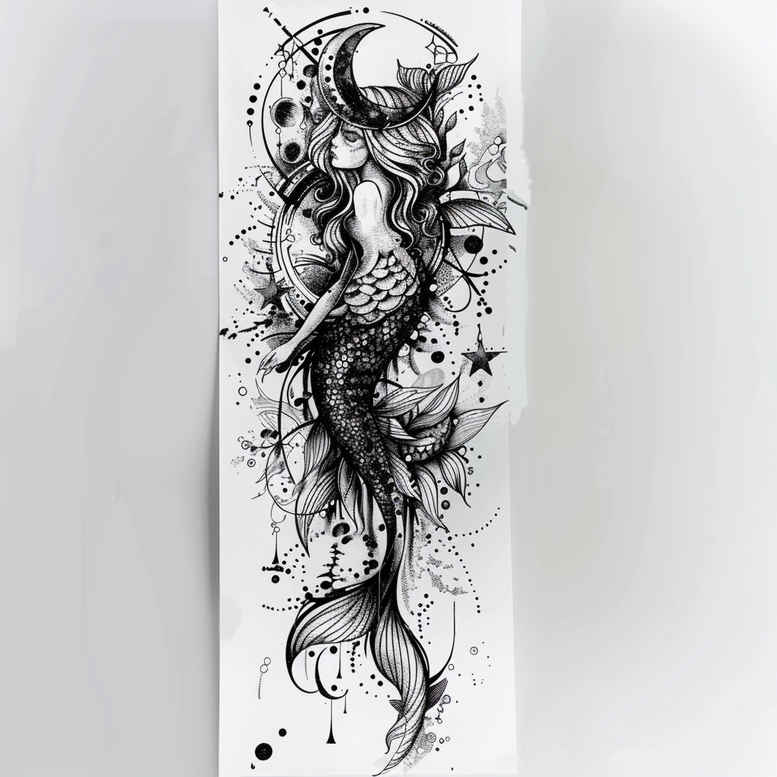 mermaids tattoo design ideas Surrealism dreamlike ethereal for palm