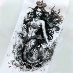 mermaids tattoo design ideas monochrome fantasy art for back
