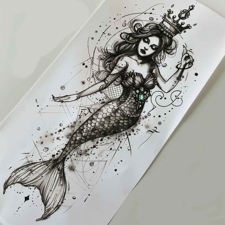 mermaids tattoo design ideas Realism real shadows fantasy art represents determination
