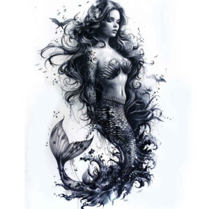 mermaids tattoo design ideas Surrealism unconscious imagery fish tail for upper chest