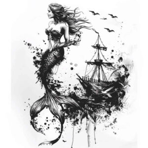 mermaids tattoo design ideas Surrealism mysterious flowing fins for biceps