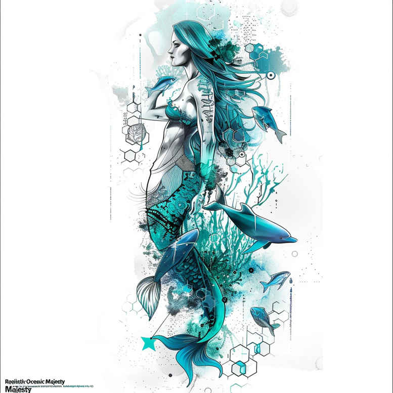 mermaids tattoo design ideas Surrealism phantasm flowing for heel