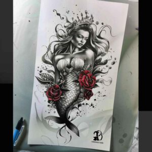 mermaids tattoo design ideas vintage influence flowing stands for determination