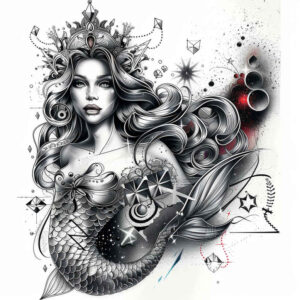 mermaids tattoo design ideas Realism natural contrast mythical beauty for heel