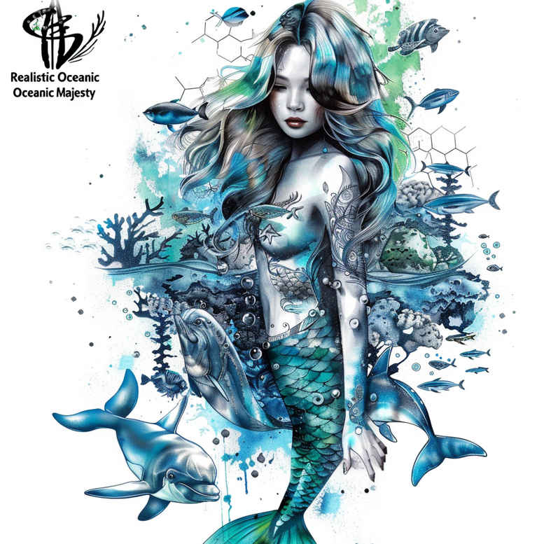 mermaids tattoo design ideas Realism photo-like tattoo mythical charm for triceps