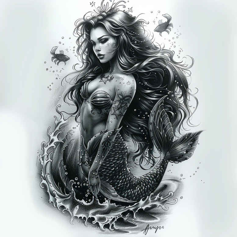 mermaids tattoo design ideas Surrealism blurred boundaries mythical embodying endurance