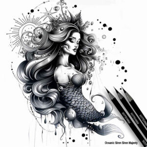 mermaids tattoo design ideas Surrealism mystical serene embodying perseverance