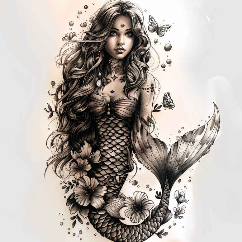 mermaids tattoo design ideas Realism emotional realism serene symbol of endurance