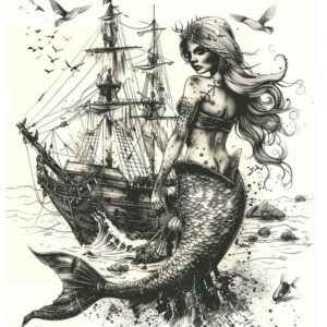 mermaids tattoo design ideas Surrealism juxtaposition underwater represents determination