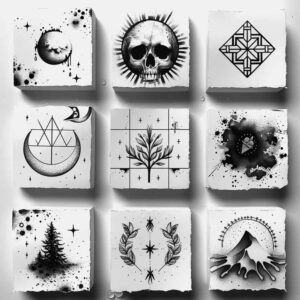 bare – tattoo design ideas free ai generated – calm-mind – for-thigh – Gallery: minimalistic-inkby-ai