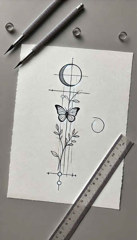 bare – tattoo design ideas free ai generated – geometric-pattern – for-hand – Gallery: minimalistic-inkby-ai