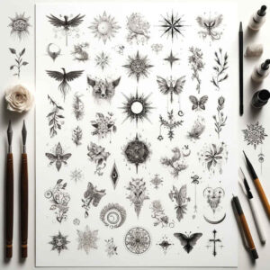 basic – tattoo design ideas free ai generated – inward-focus – for-shoulder-blade – Gallery: minimalistic-inkby-ai