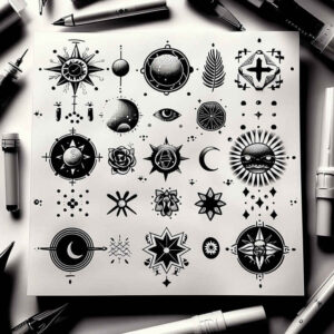 crisp-outline – tattoo design ideas free ai generated – harmony-lines – for-collarbone – Gallery: minimalistic-inkby-ai
