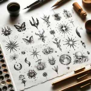 discreet – tattoo design ideas free ai generated – geometric-pattern – for-back – Gallery: minimalistic-inkby-ai