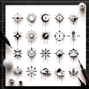 elemental – tattoo design ideas free ai generated – puzzle-pattern – for-lower-leg – Gallery: minimalistic-inkby-ai