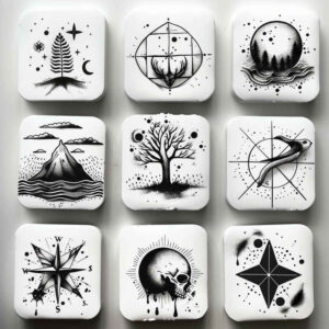 micro-design – tattoo design ideas free ai generated – infinite-pattern – for-shoulder-blade – Gallery: minimalistic-inkby-ai