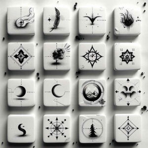 mini-geometry – tattoo design ideas free ai generated – unbroken-circle – for-spine – Gallery: minimalistic-inkby-ai