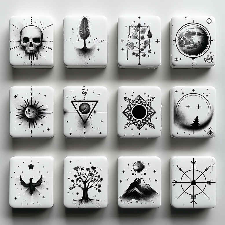 miniature – tattoo design ideas free ai generated – calm-mind – for-palm – Gallery: minimalistic-inkby-ai