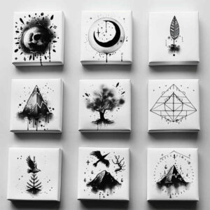 minimal-texture – tattoo design ideas free ai generated – spiritual-focus – for-side-torso – Gallery: minimalistic-inkby-ai