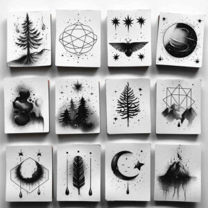 no-background – tattoo design ideas free ai generated – calm-mind – for-back-shoulder – Gallery: minimalistic-inkby-ai