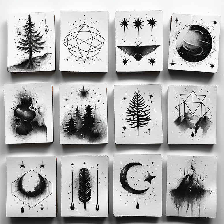 no-background – tattoo design ideas free ai generated – calm-mind – for-back-shoulder – Gallery: minimalistic-inkby-ai