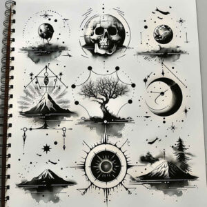 no-fill – tattoo design ideas free ai generated – circle-of-unity – for-back-shoulder – Gallery: minimalistic-inkby-ai