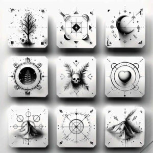 no-shading – tattoo design ideas free ai generated – dynamic-center – for-lower-chest – Gallery: minimalistic-inkby-ai