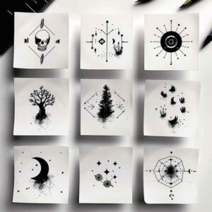 no-shading – tattoo design ideas free ai generated – patterned – for-upper-arm – Gallery: minimalistic-inkby-ai