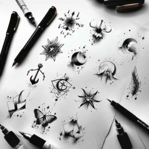 nonintrusive – tattoo design ideas free ai generated – intricate – for-behind-ear – Gallery: minimalistic-inkby-ai