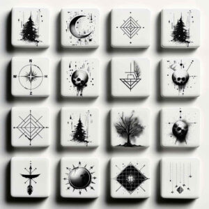 nonintrusive – tattoo design ideas free ai generated – spokes – for-temple – Gallery: minimalistic-inkby-ai