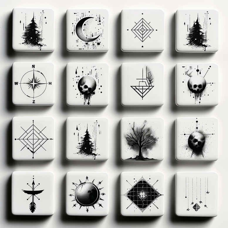 nonintrusive – tattoo design ideas free ai generated – spokes – for-temple – Gallery: minimalistic-inkby-ai