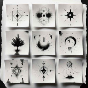 outline-only – tattoo design ideas free ai generated – kaleidoscope – for-upper-back – Gallery: minimalistic-inkby-ai
