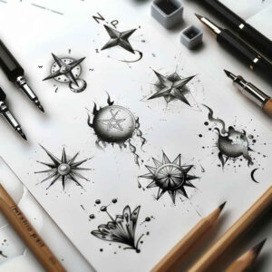 plain-tattoo – tattoo design ideas free ai generated – ornamental-rays – for-wrist-side – Gallery: minimalistic-inkby-ai