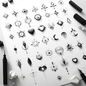 precise – tattoo design ideas free ai generated – circular-grid – for-upper-back – Gallery: minimalistic-inkby-ai