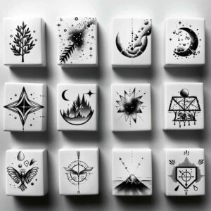 precise – tattoo design ideas free ai generated – geometric-lace – for-back-of-neck – Gallery: minimalistic-inkby-ai