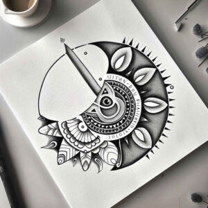 punctual – tattoo design ideas free ai generated – circle-of-unity – for-back – Gallery: minimalistic-inkby-ai