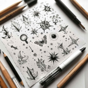 punctual – tattoo design ideas free ai generated – subtle-fill – for-fingers – Gallery: minimalistic-inkby-ai