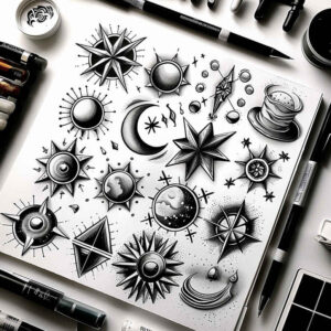 pure-outline – tattoo design ideas free ai generated – ornamental – for-spine – Gallery: minimalistic-inkby-ai