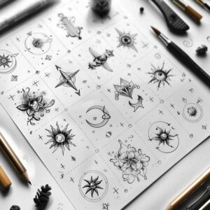 pure-shape – tattoo design ideas free ai generated – concentric-circles – for-shin – Gallery: minimalistic-inkby-ai